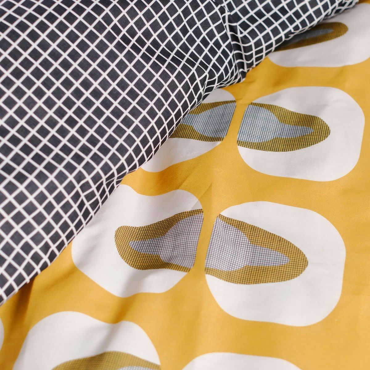 SUNSHINE CELESTE - Parure de lit imprimé en coton jaune 220x240