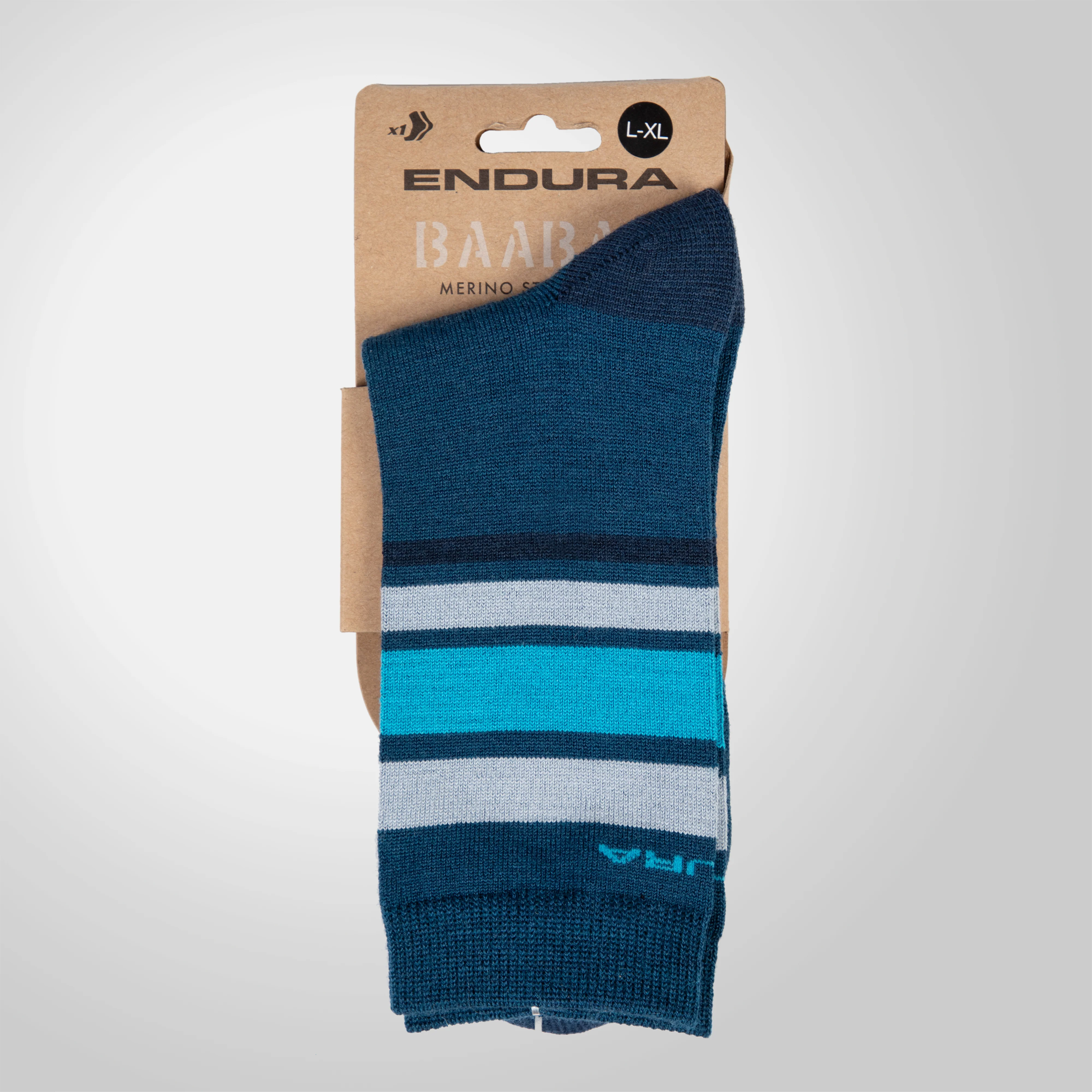 BaaBaa Merino Stripe Socks - Blueberry