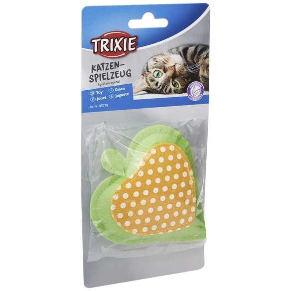 Katzenspielzeug, grün/weiß/orange, Schelle, Baldriangeruch