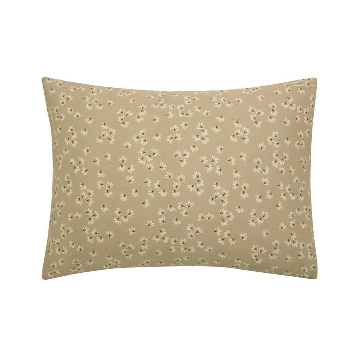 LEONIE - Taie d'oreiller imprimée en coton beige sable 50x70