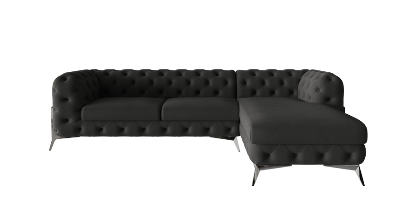 Ropez Chelsea Bis narożnik 305x200 prawy mikrofibra czarny