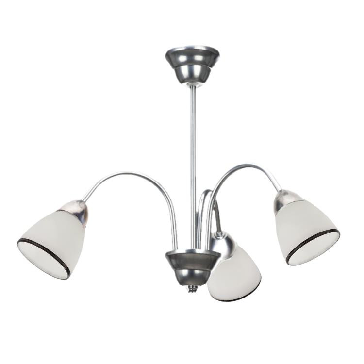 Lampa wisząca srebrno-biała WEZUWIO 3xE27x60W wym: 40x60x60 cm Lampex