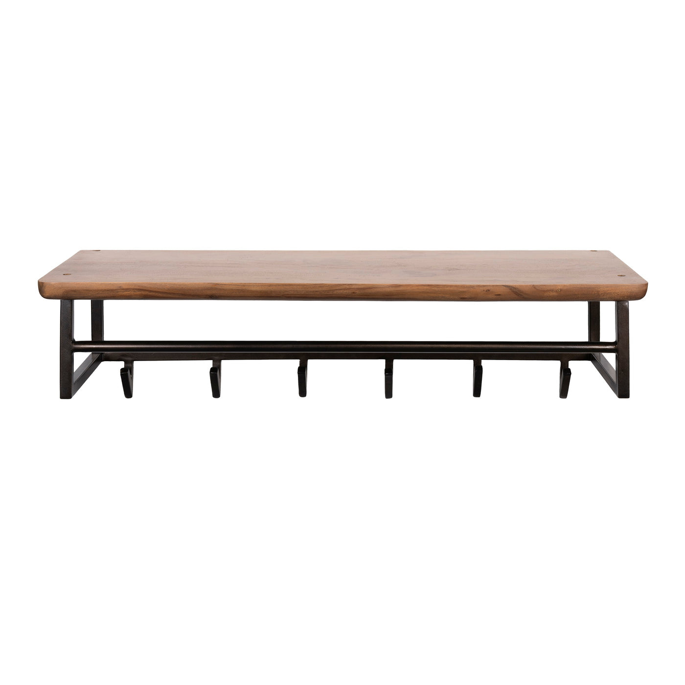 Giga Meubel Kapstok Edge Curve - Bruin Hout - 6 Haken - 100x33x28cm