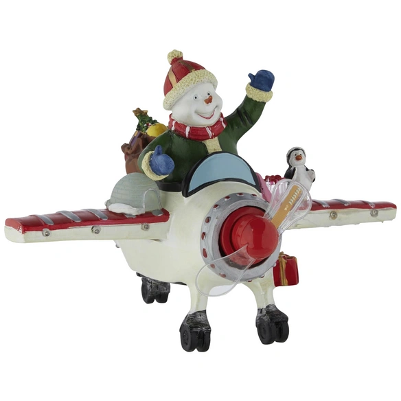Weihnachtsfigur, Schneemann, Höhe: 17 cm, weiss/grün/rot/schwarz
