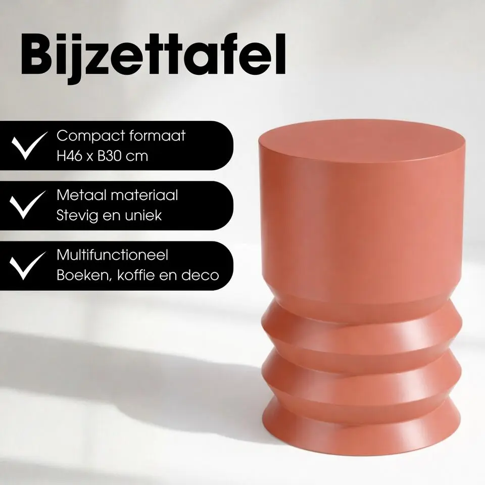 Mica Decorations Mart Bijzettafel �?Bijzettafel Rond