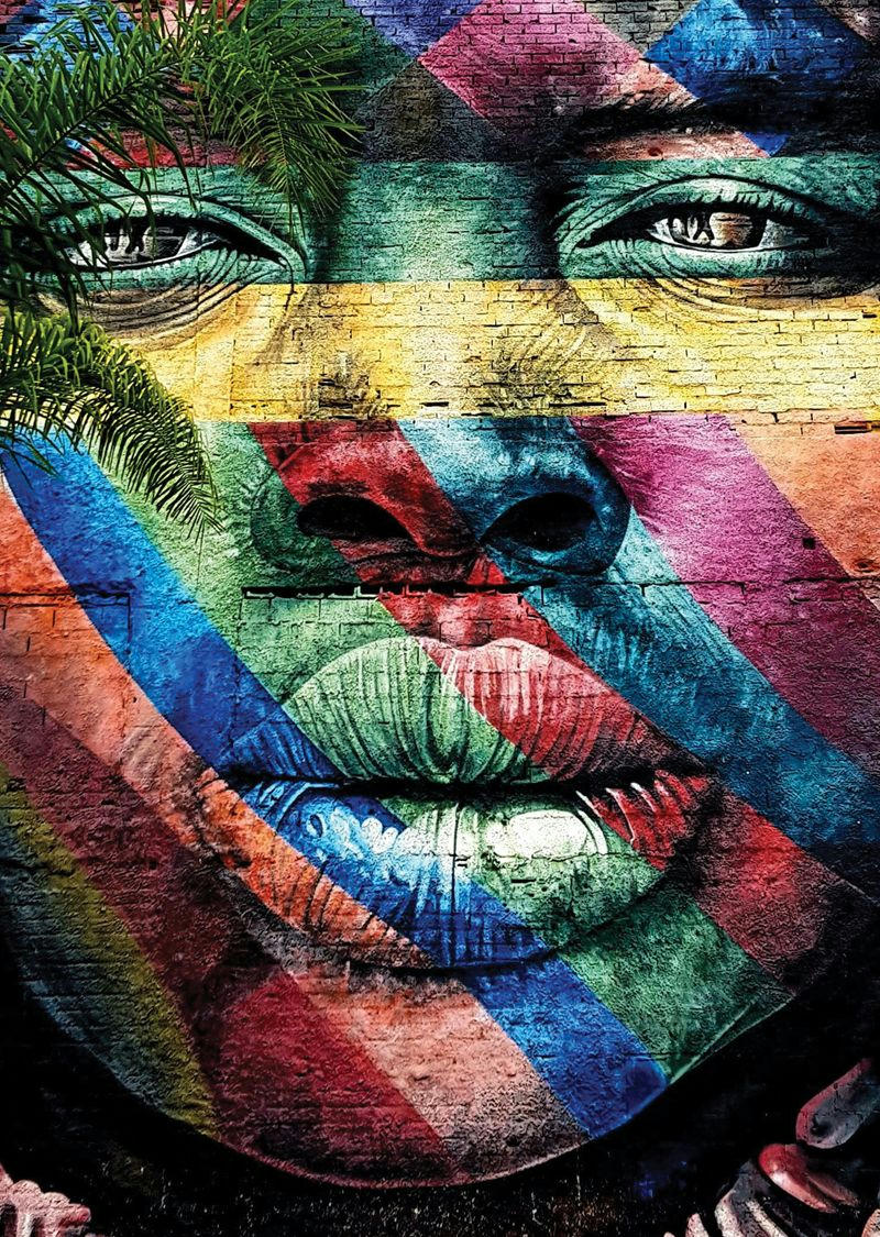 STREET ART - Tableau métal afro 32x45