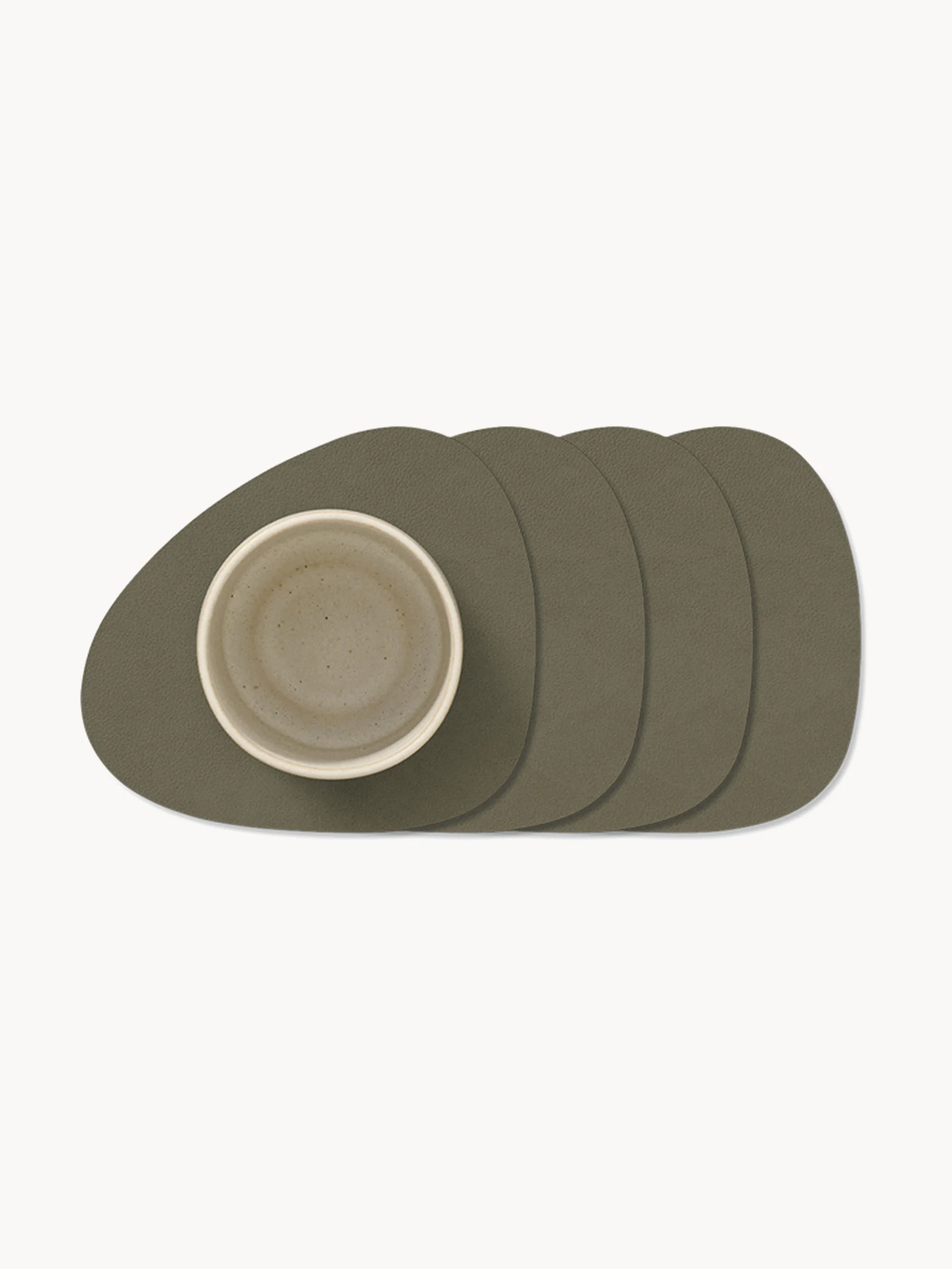 Asymmetrische Leder-Untersetzer Curve, 4er-Set