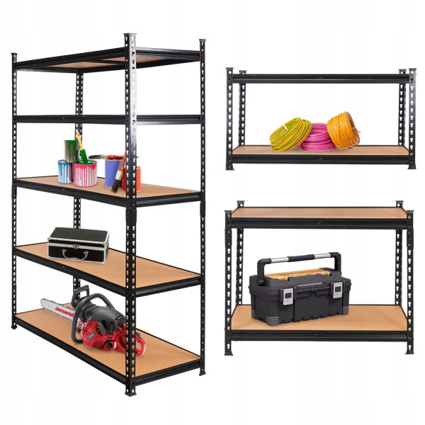 Regał Metalowy Magazynowy 180X90X40 Cm 2W1 5 Półek Garażowy 1375Kg Mega-M