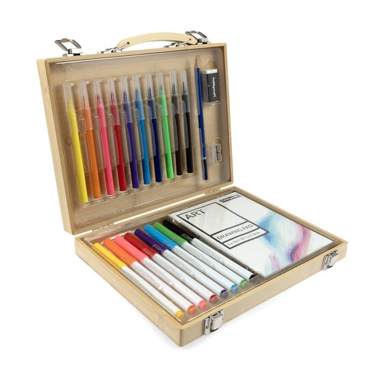 Art Marker Bamboo Box Art Set 22 Pieces