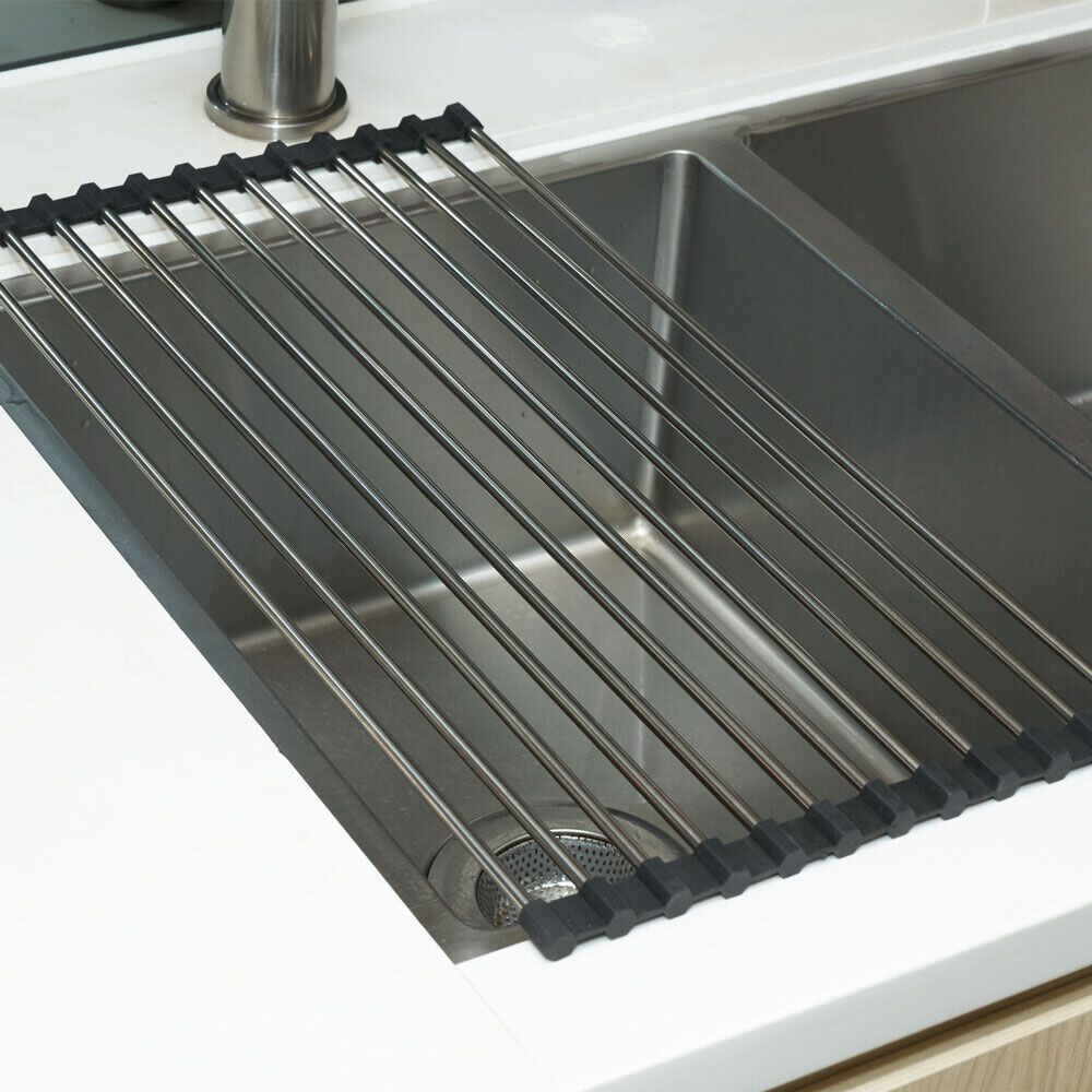 égouttoir en inox et silicone - L.46xl.24cm