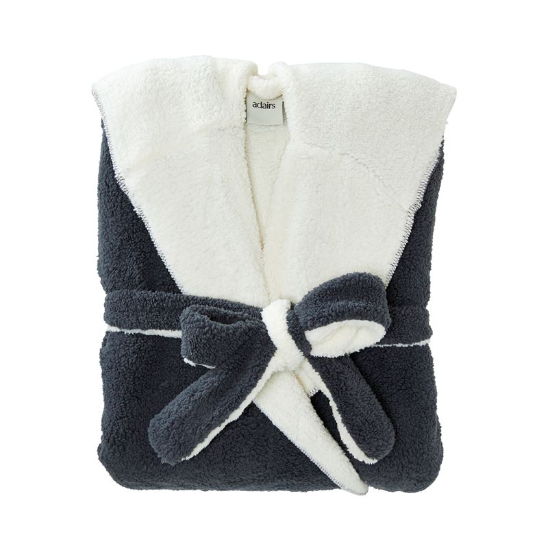 Sherpa Coal Hooded Bathrobe