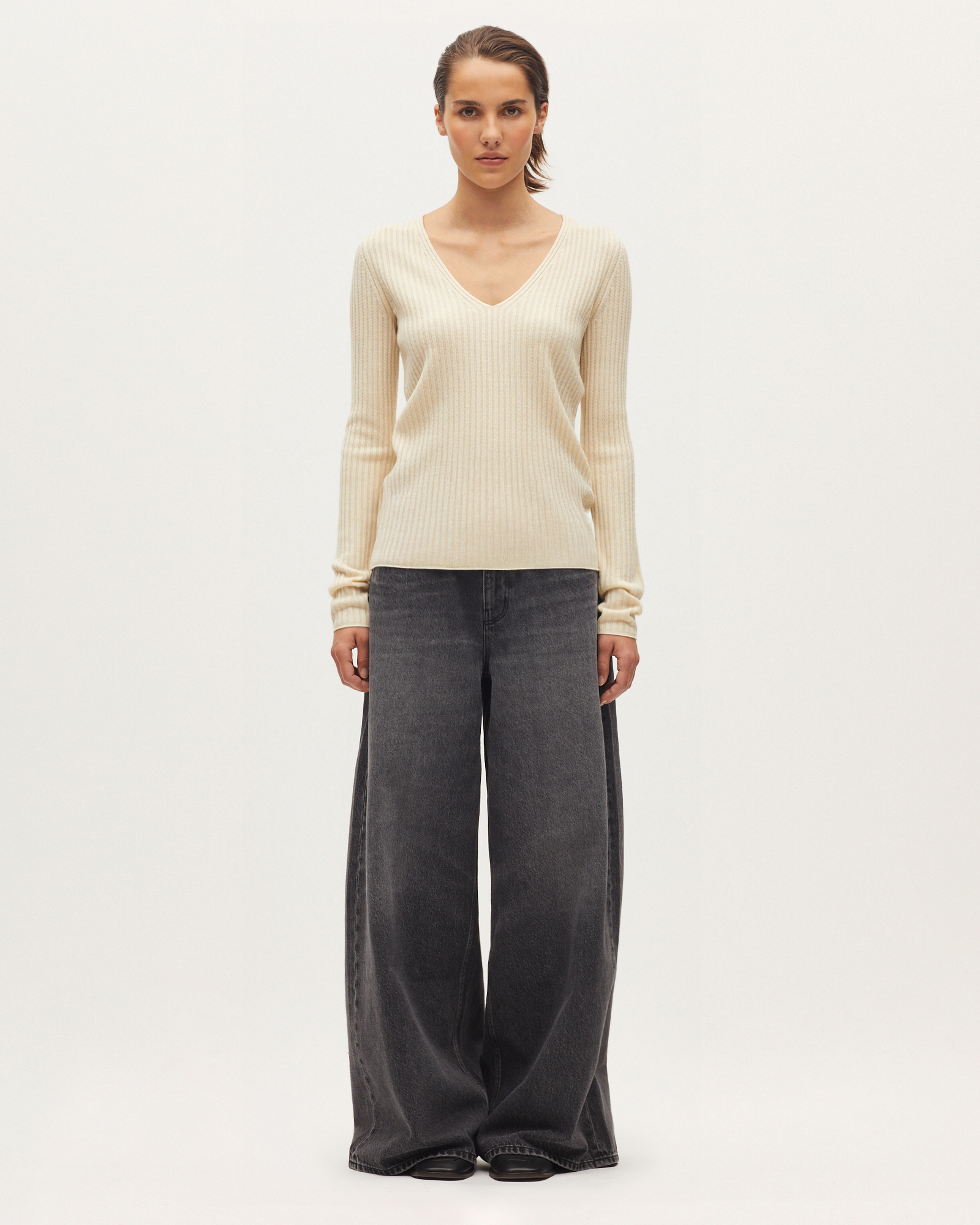 Pull col V en laine mérinos