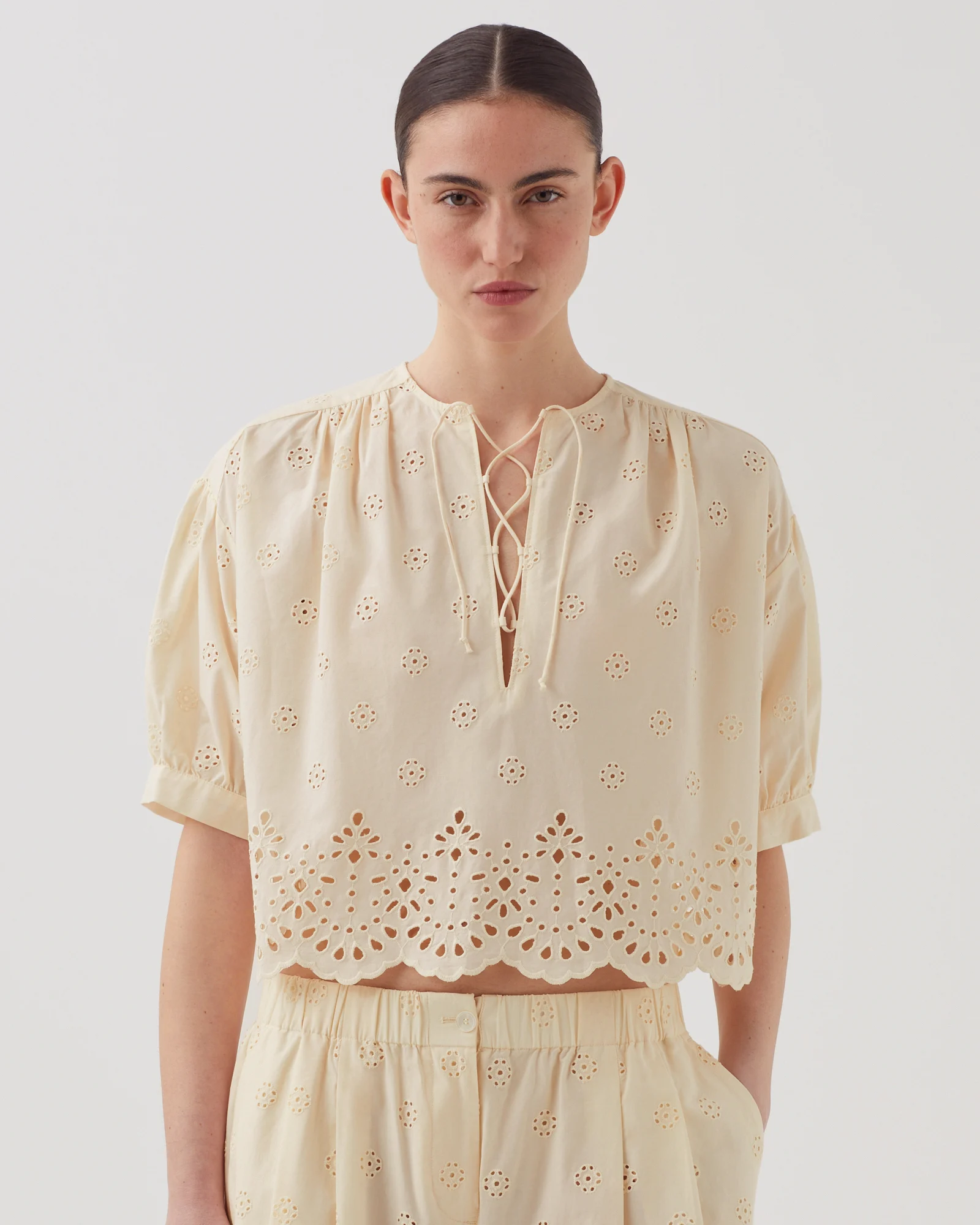 Blouse broderie anglaise en coton