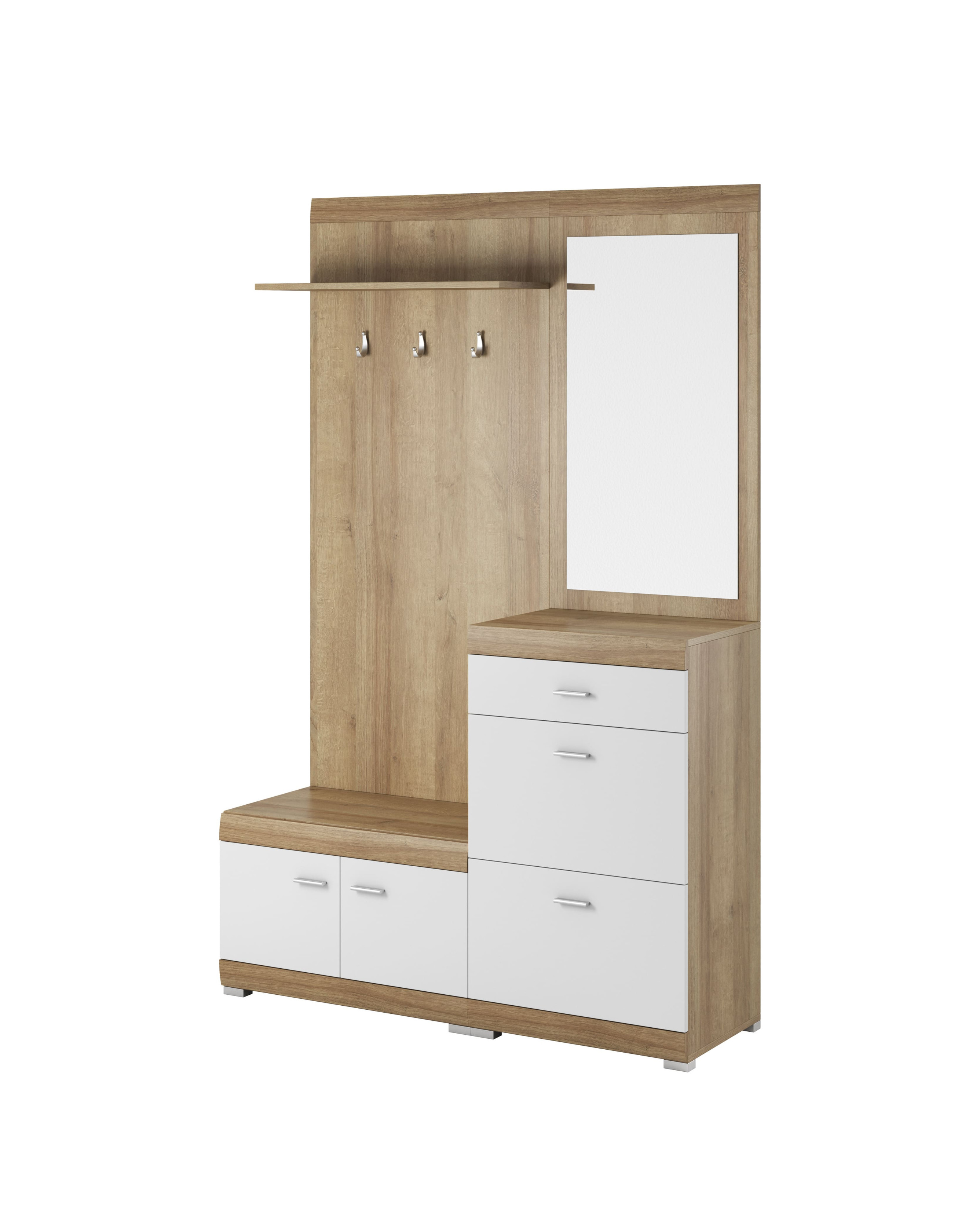 Garderoba STELO dąb riviera / biały