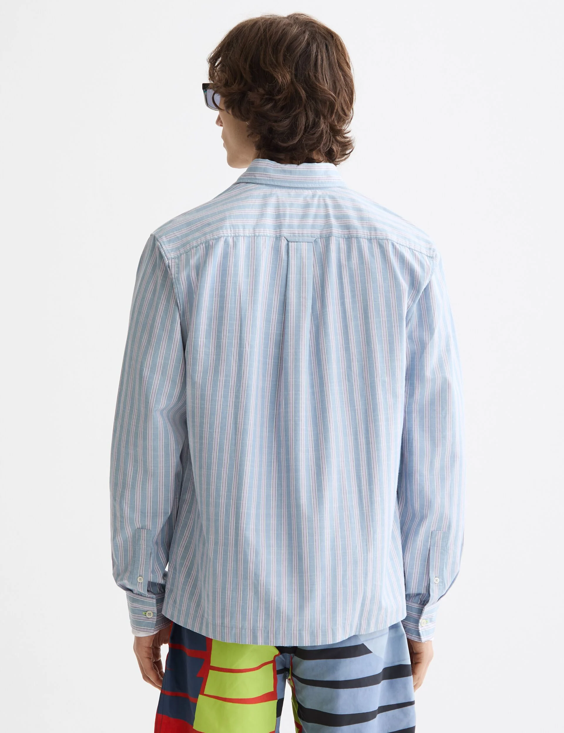 Graphic Patchwork Striped Oxford