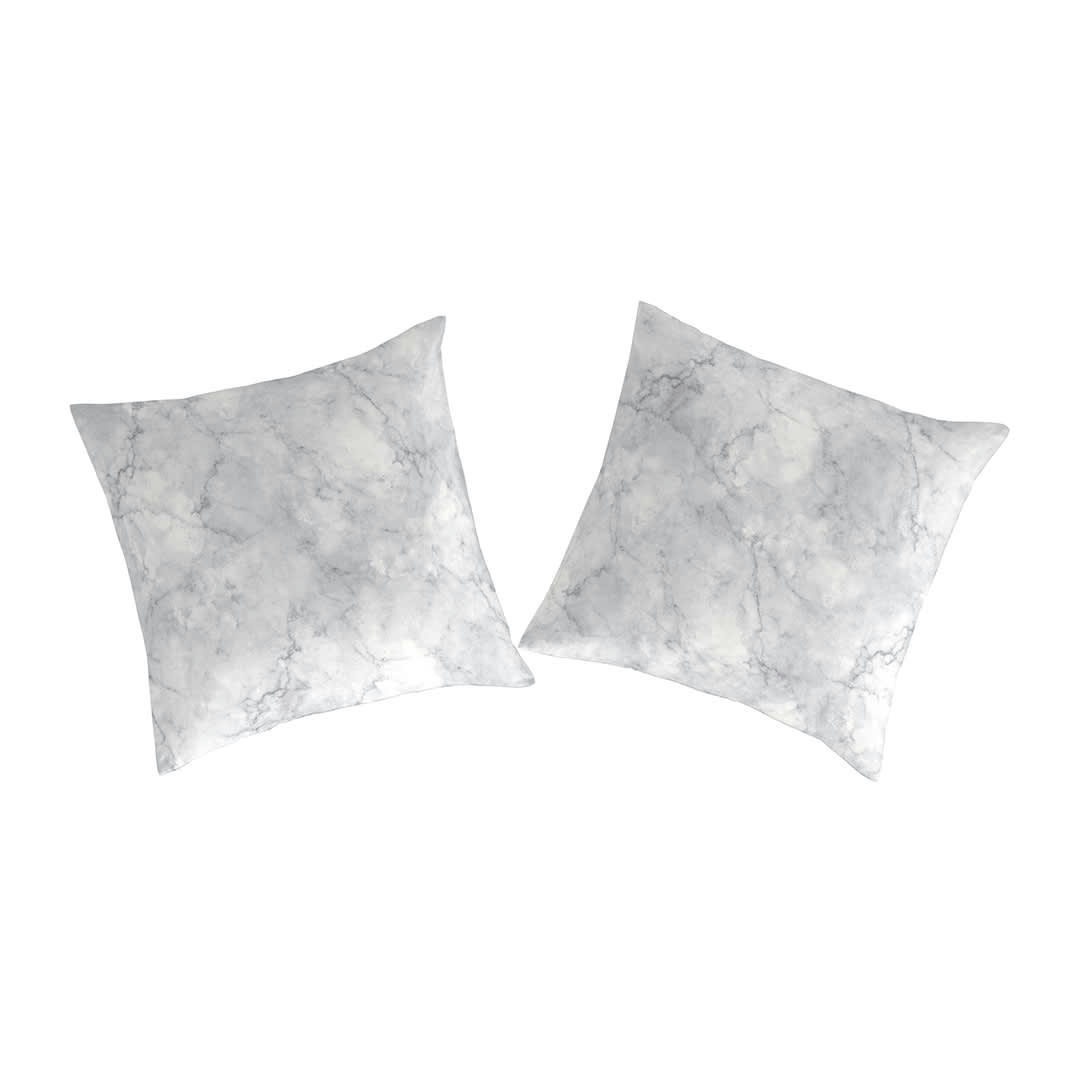 - 2 Taies d'oreiller en percale de coton 65x65 cm gris