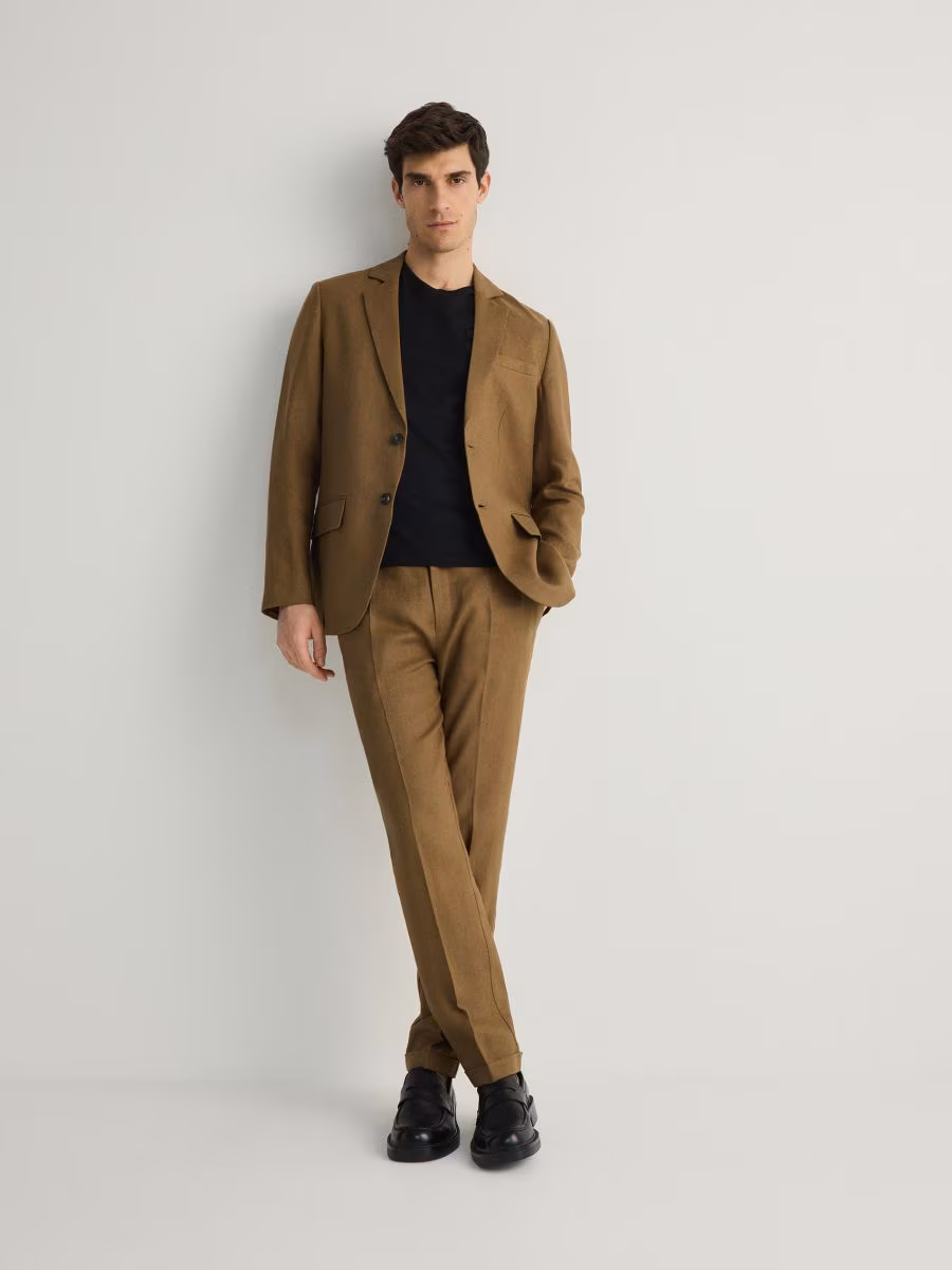 Slim Linen Suit Trousers