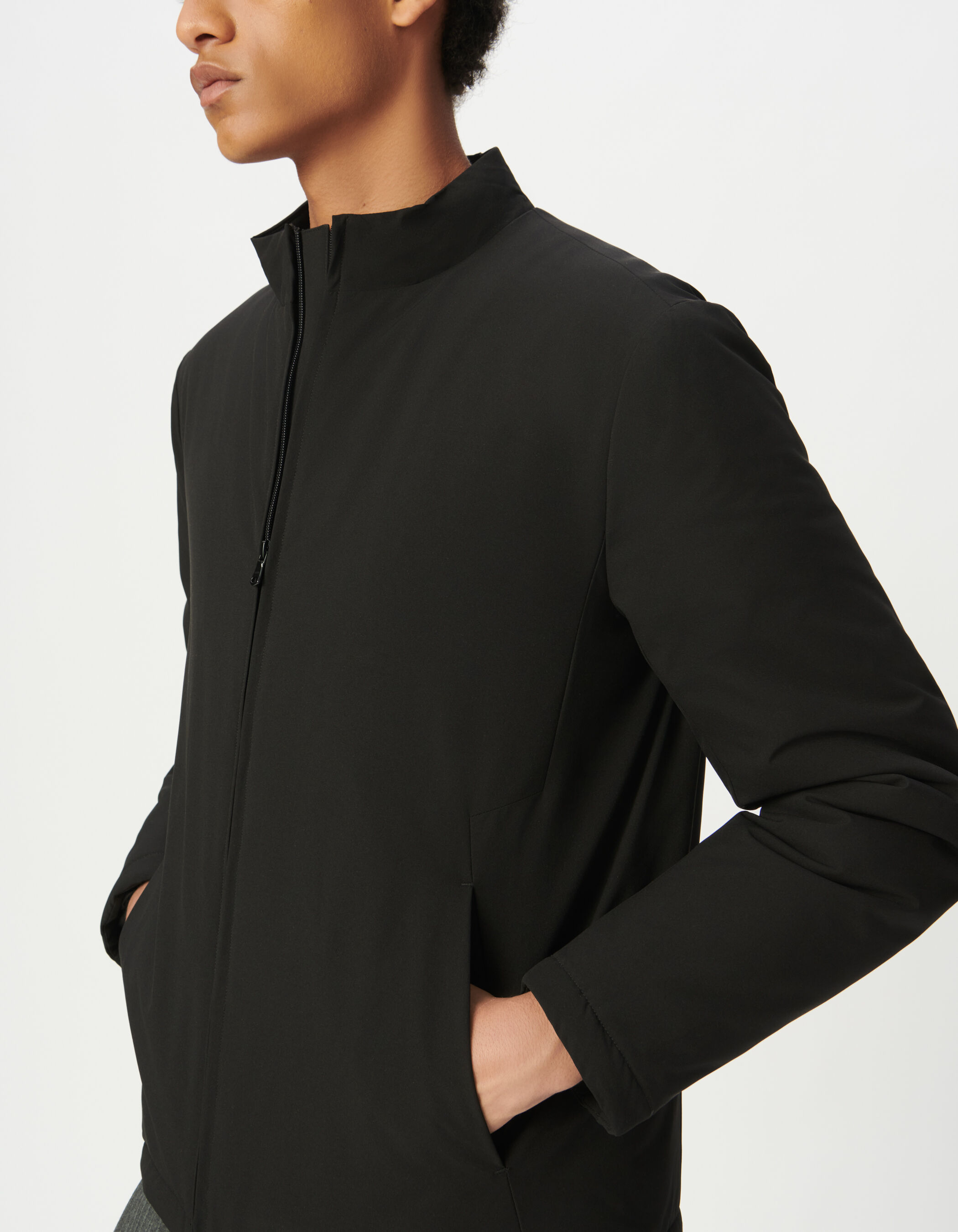 Sous-doudoune noire col montant Homme