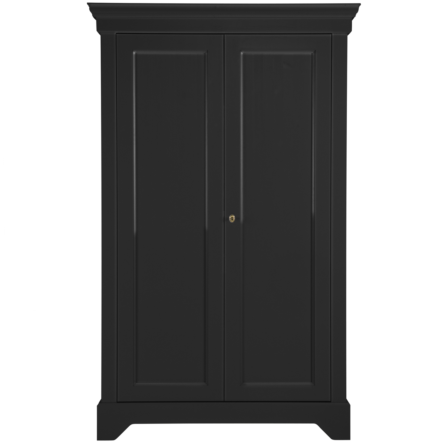 WOOOD brocante kast Isabel - Grenen - Zwart - 191x118x47