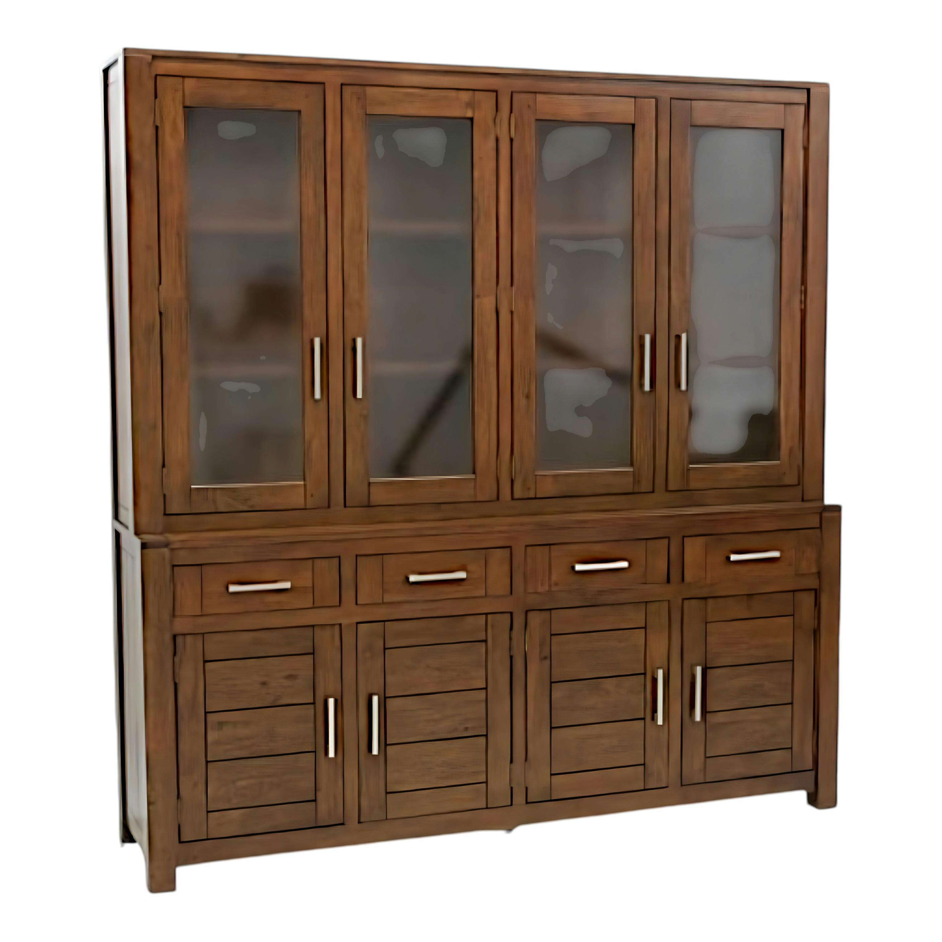 Buffet vaisselier vitré bois moderne ATTAN 200cm