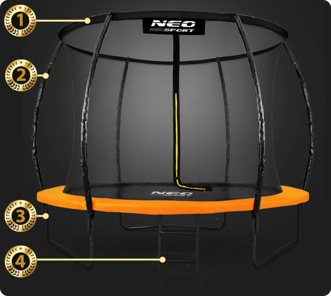 Trampolina ogrodowa z siatką wewnętrzną Neo-Sport 252cm 8ft