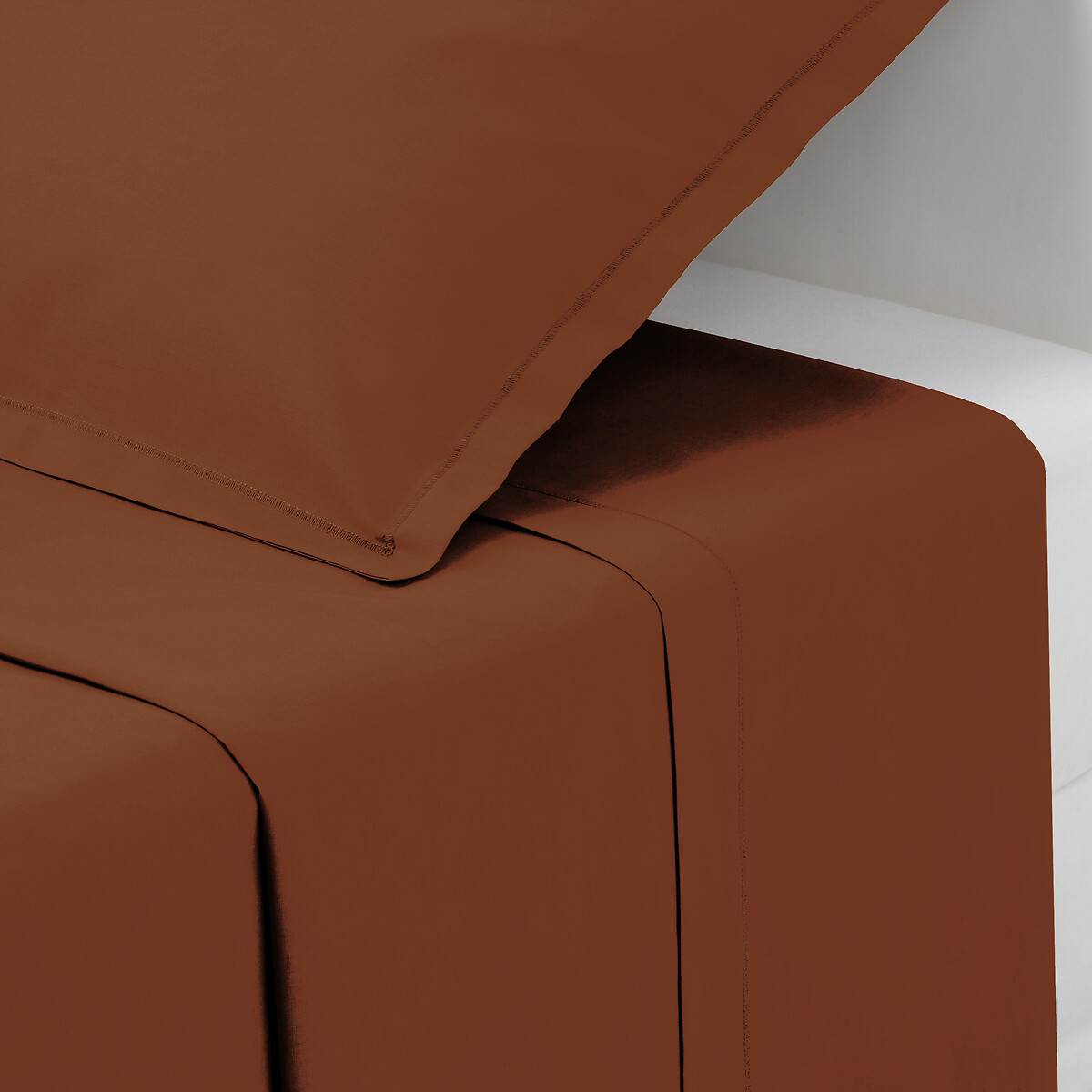 Fitted Sheet, cotton Terracotta pink, 180x290 cm