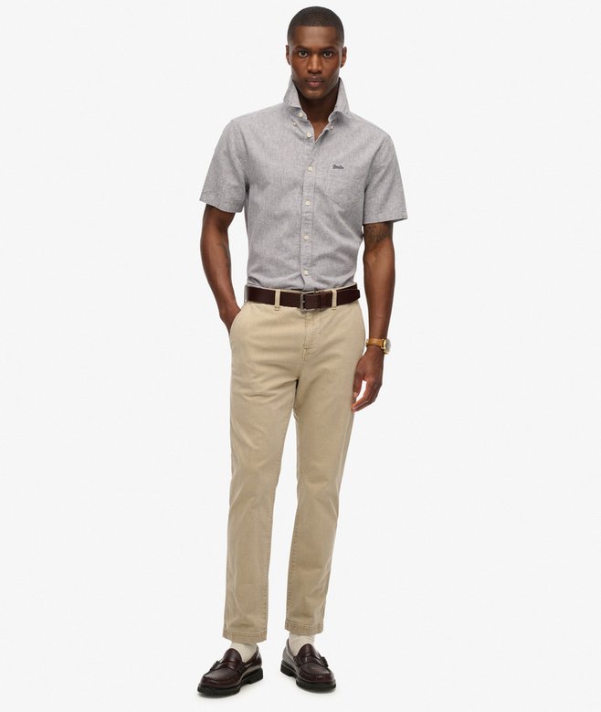 City Cotton Linen Short Sleeve Shirt