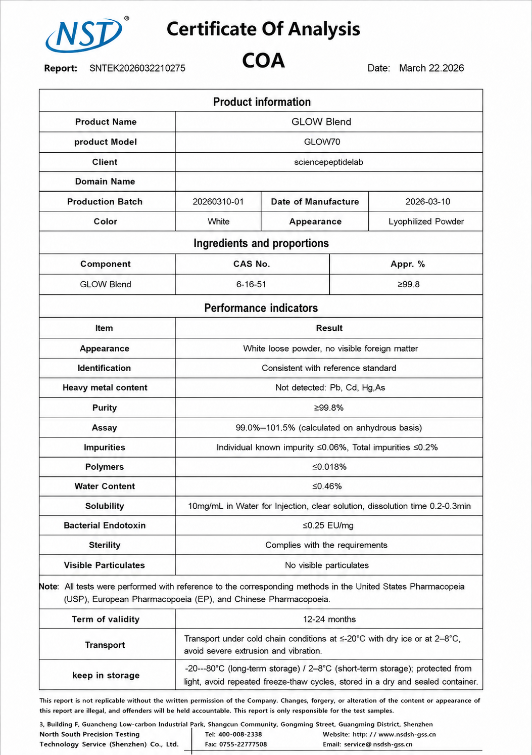 GLOW70 | GLOW Blend 70mg × 10 Vials – GHK-Cu + TB-500 + BPC-157