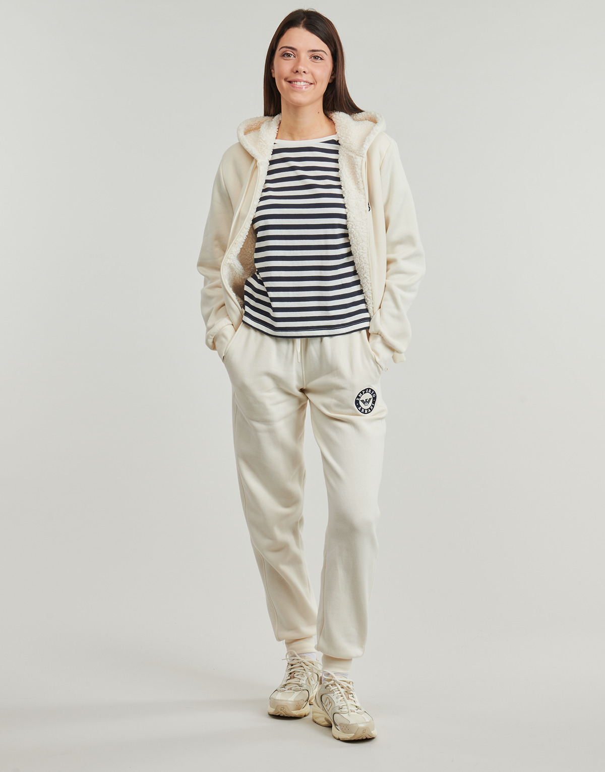 Emporio Armani - TROUSERS WITH CUFFS - Cream
