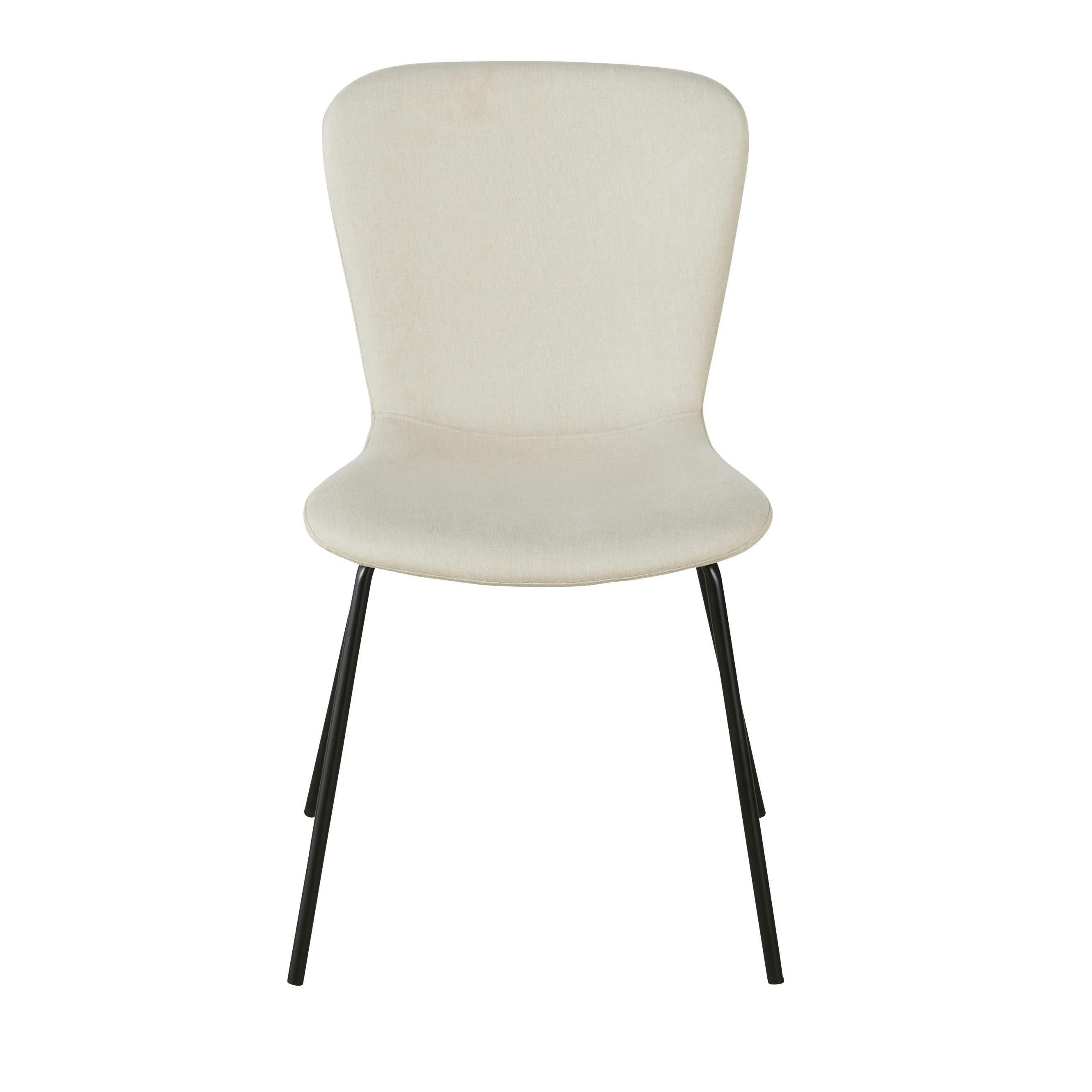 Mira - Chaise beige et pieds en métal noir