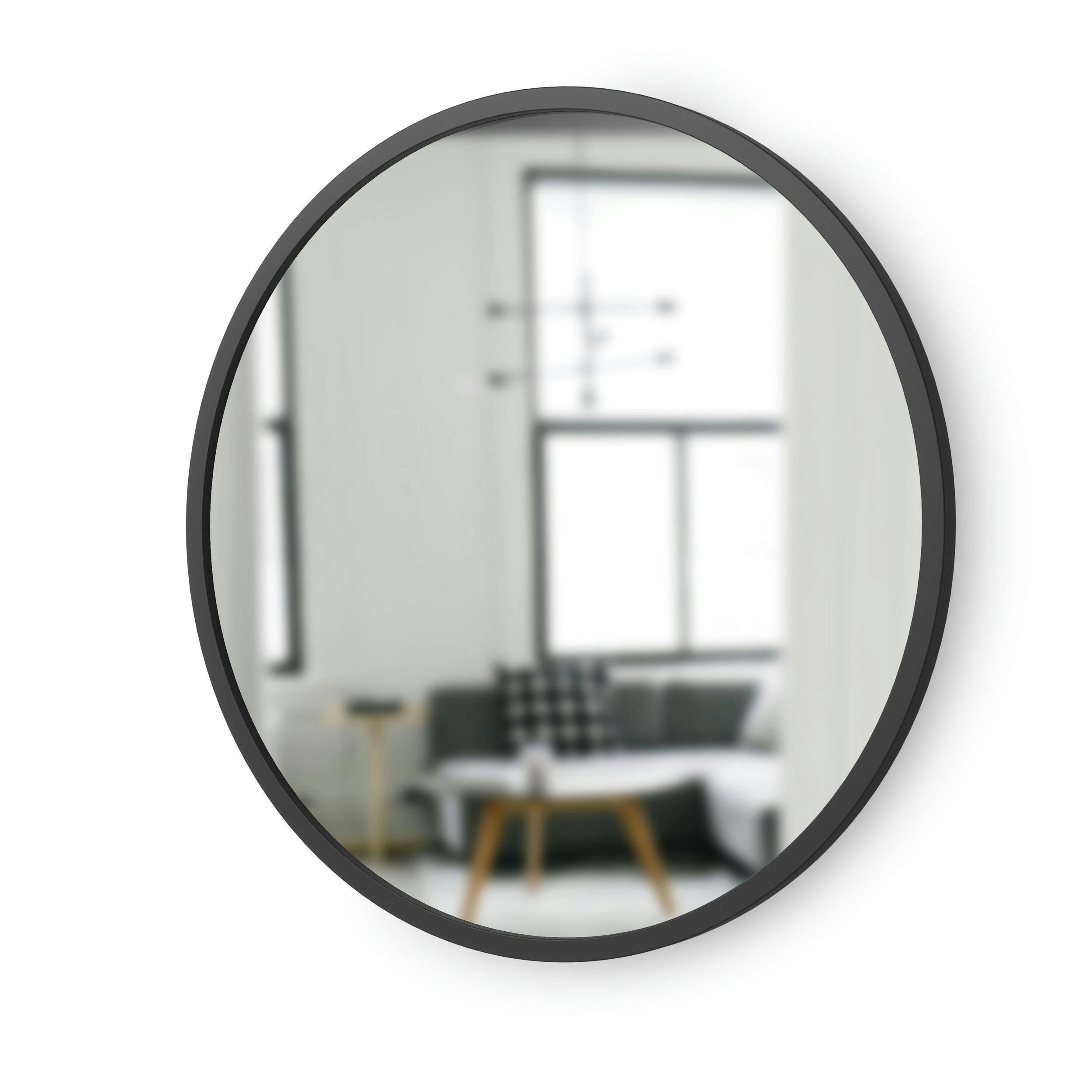 Umbra Hub Round Wall Mirror, Black, 24-in