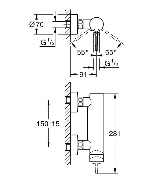 GROHE Mitigeur monocommande Douche ESSENCE Supersteel 33636DC1