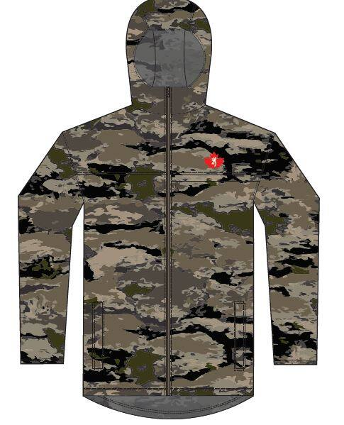 Browning JM1922 Waterproof Windproof Rain Jacket for Hunting/Hiking/Walking, Camo