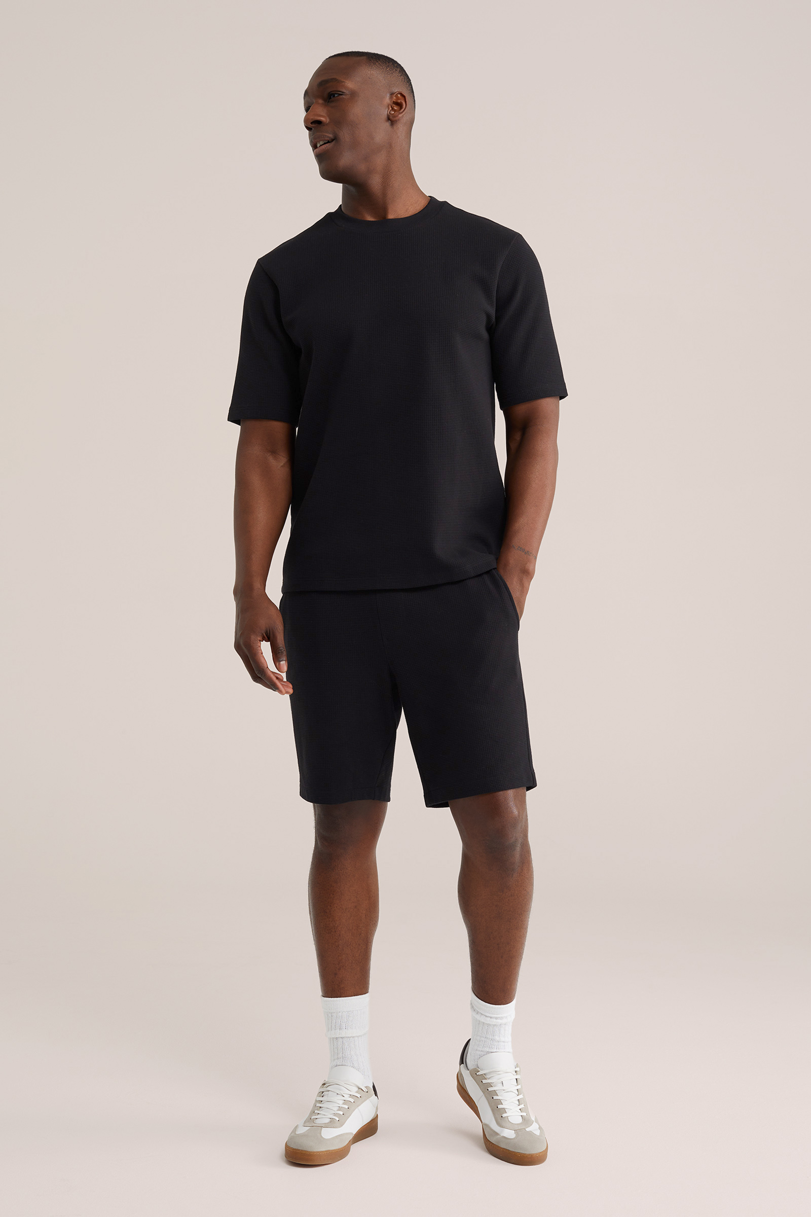 Heren relaxed fit T-shirt met structuur