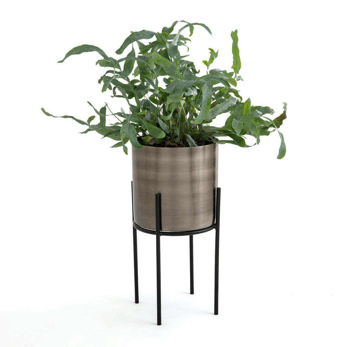 Cache-pot sur pied métal et gun Ø21 cm, Inaya