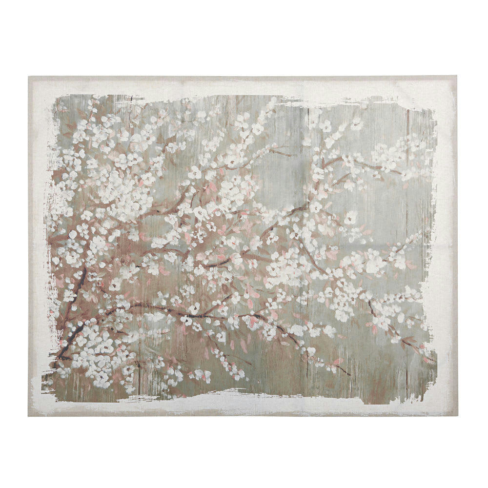 NORA - Toile en lin imprimé floral 152x122