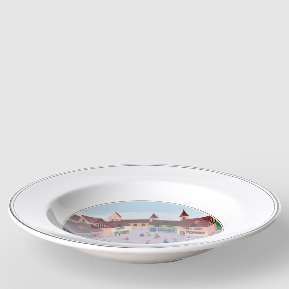 Design Naif Soup bowl - Multi-colored, 8.8'', Premium Porcelain
