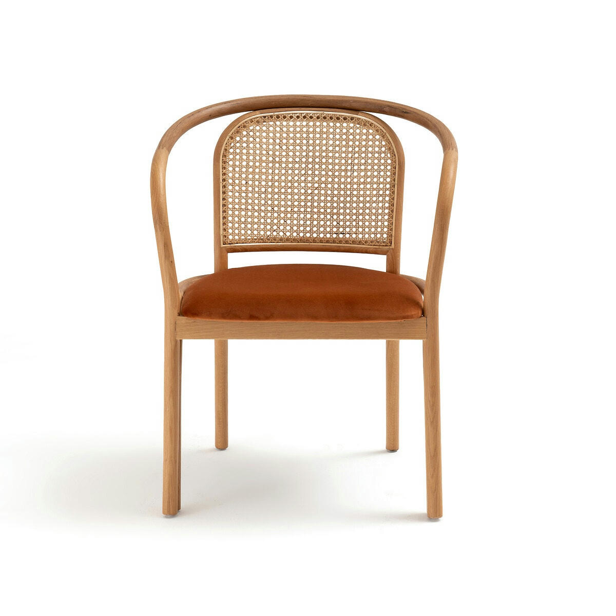 Fauteuil de table chêne et cannage, Joana