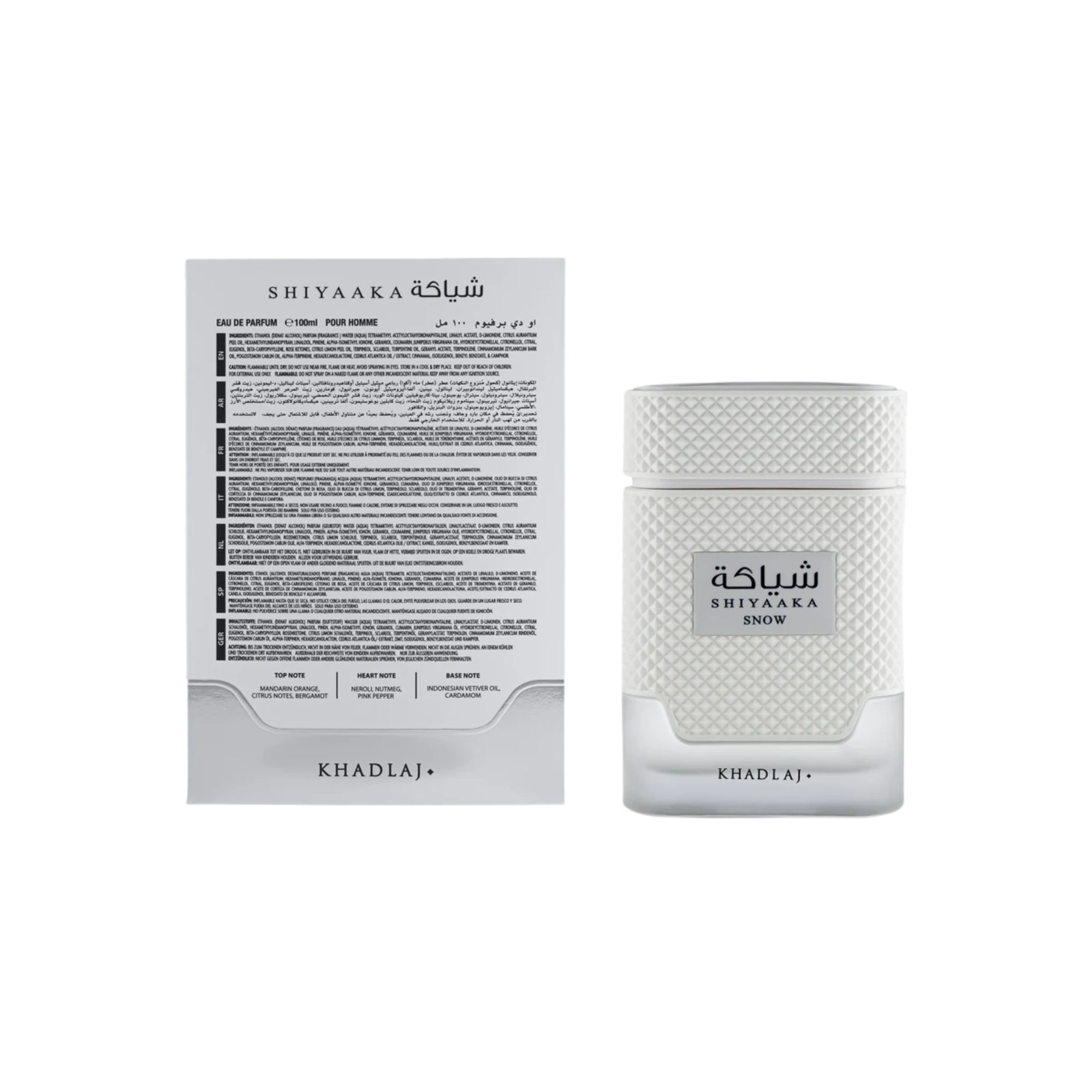 Khadlaj Perfumes Shiyaaka Snow 100ml Eau de Parfum fragrance for men