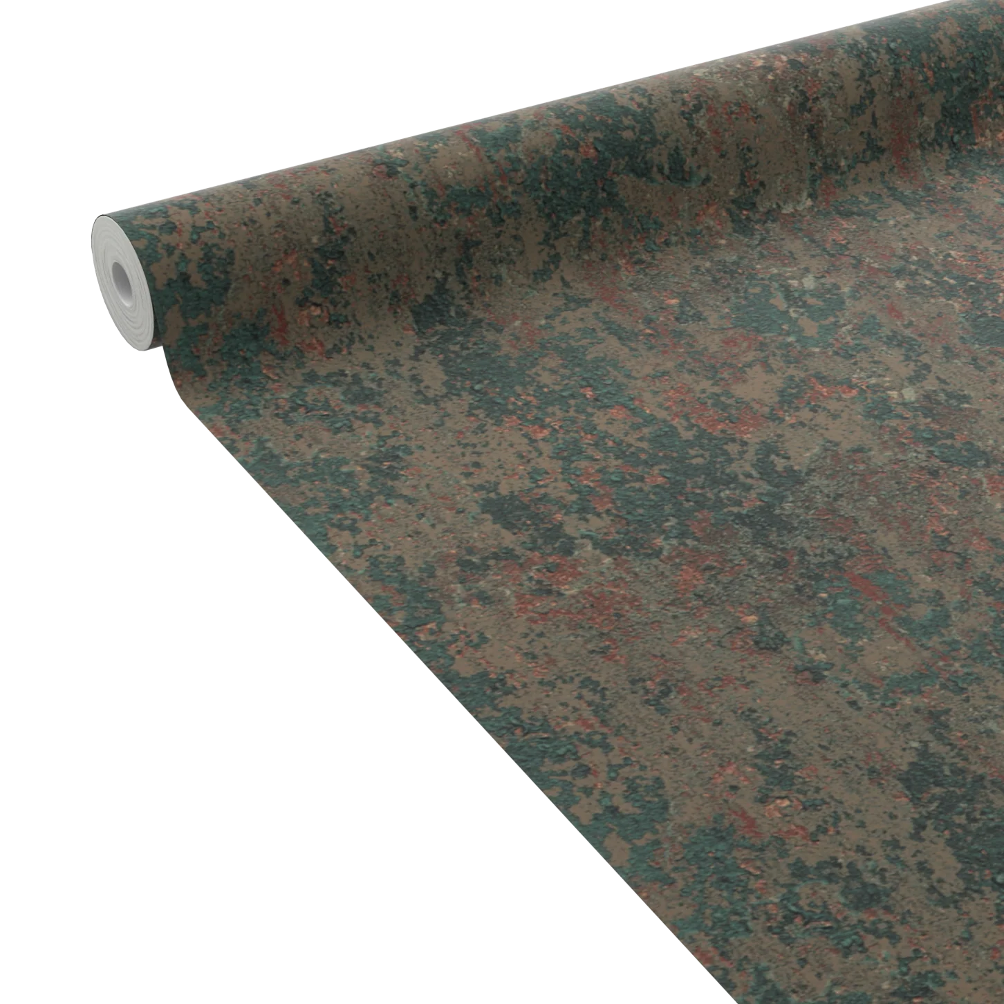 4MURS Papier peint intissé BROCK vert mousse et rouille