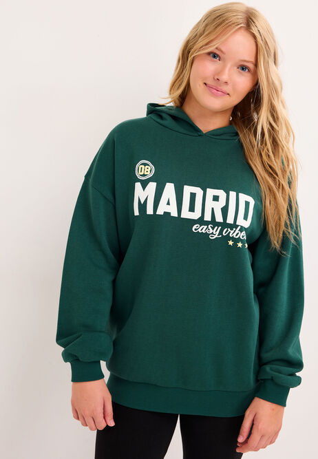 Older Girls Green Madrid Hoodie