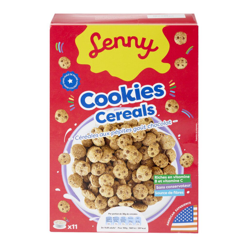 Céréales cookies Lenny aux pépites de chocolat 300gr