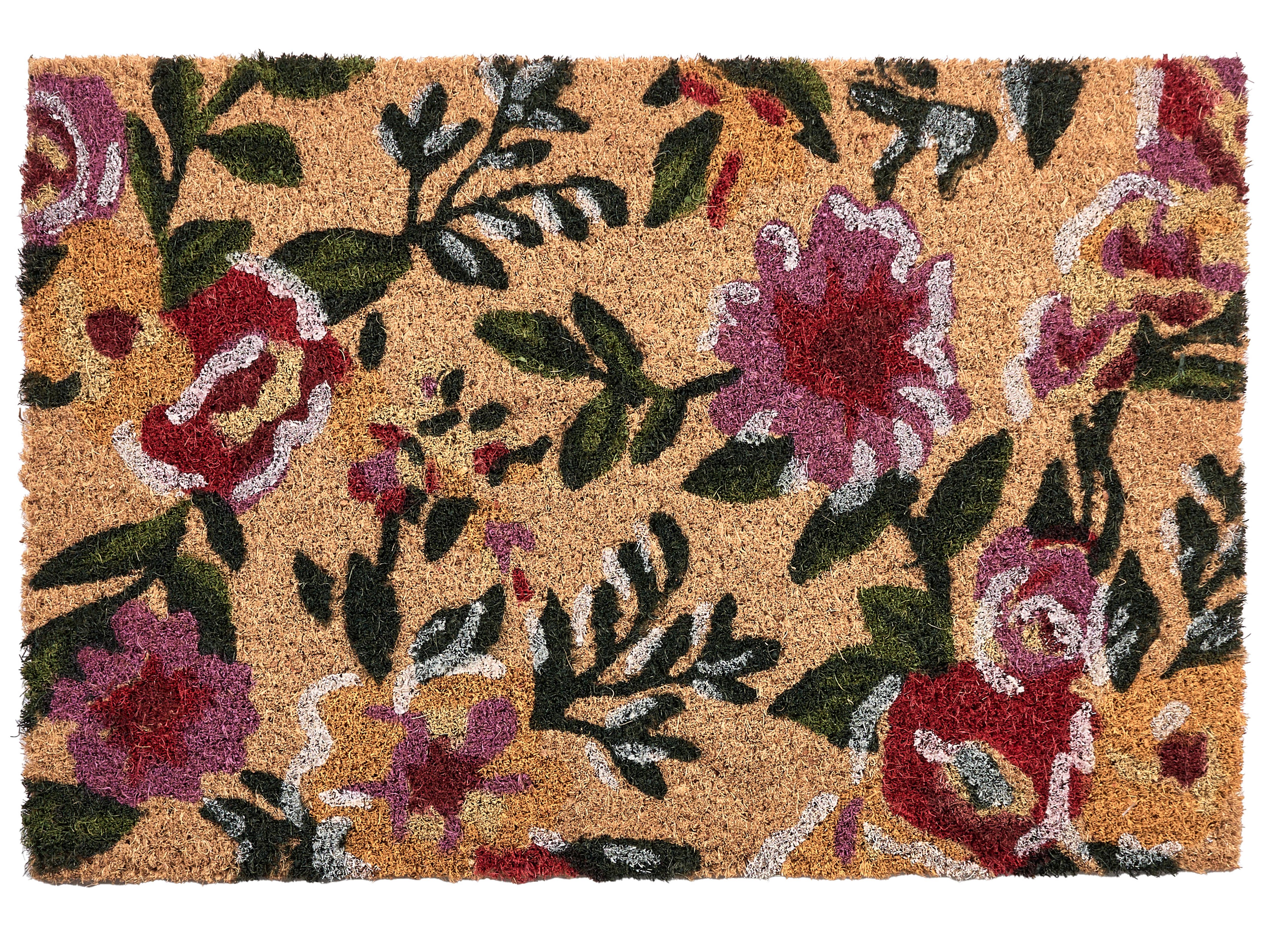 Doormat KITA Multicolour 40 x 60 cm Flower Coir
