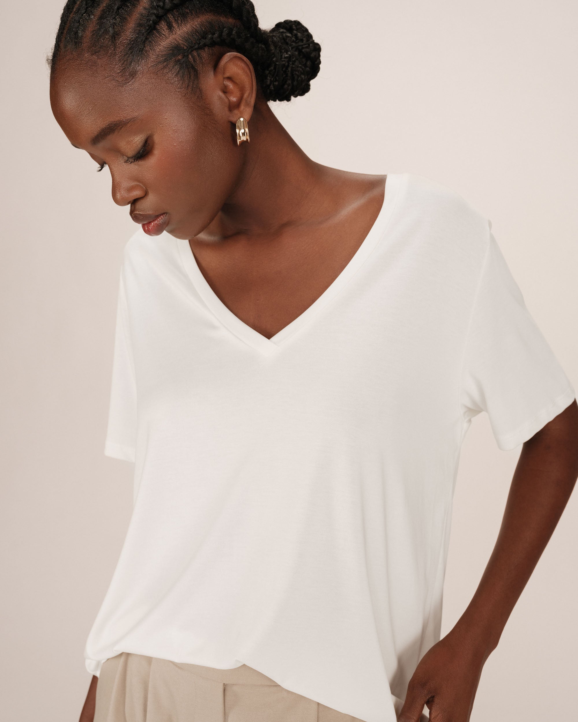 T-shirt en modal ivoire Song