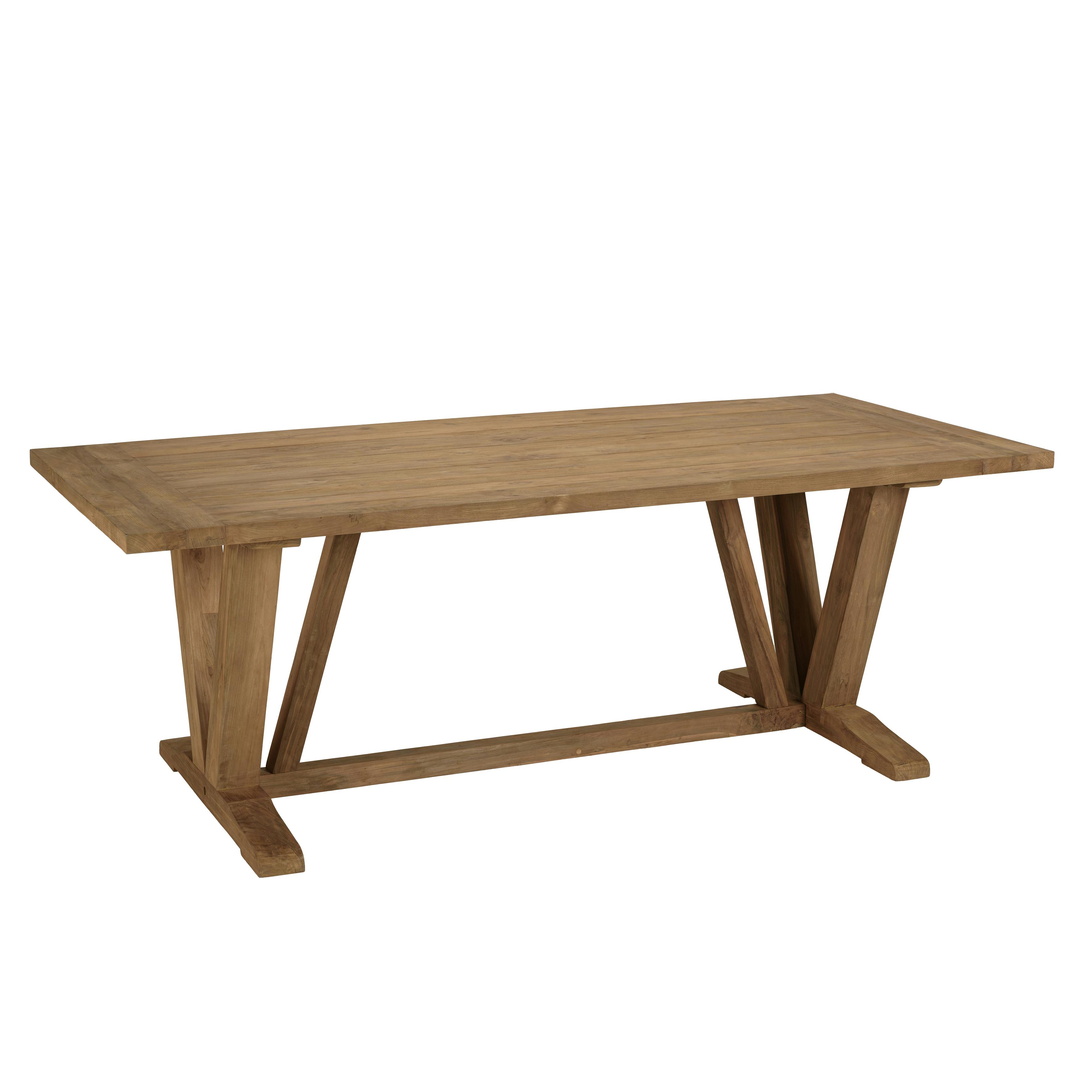 Ensemble de jardin table pieds en V et 6 chaises en rotin synthétique LUMIO