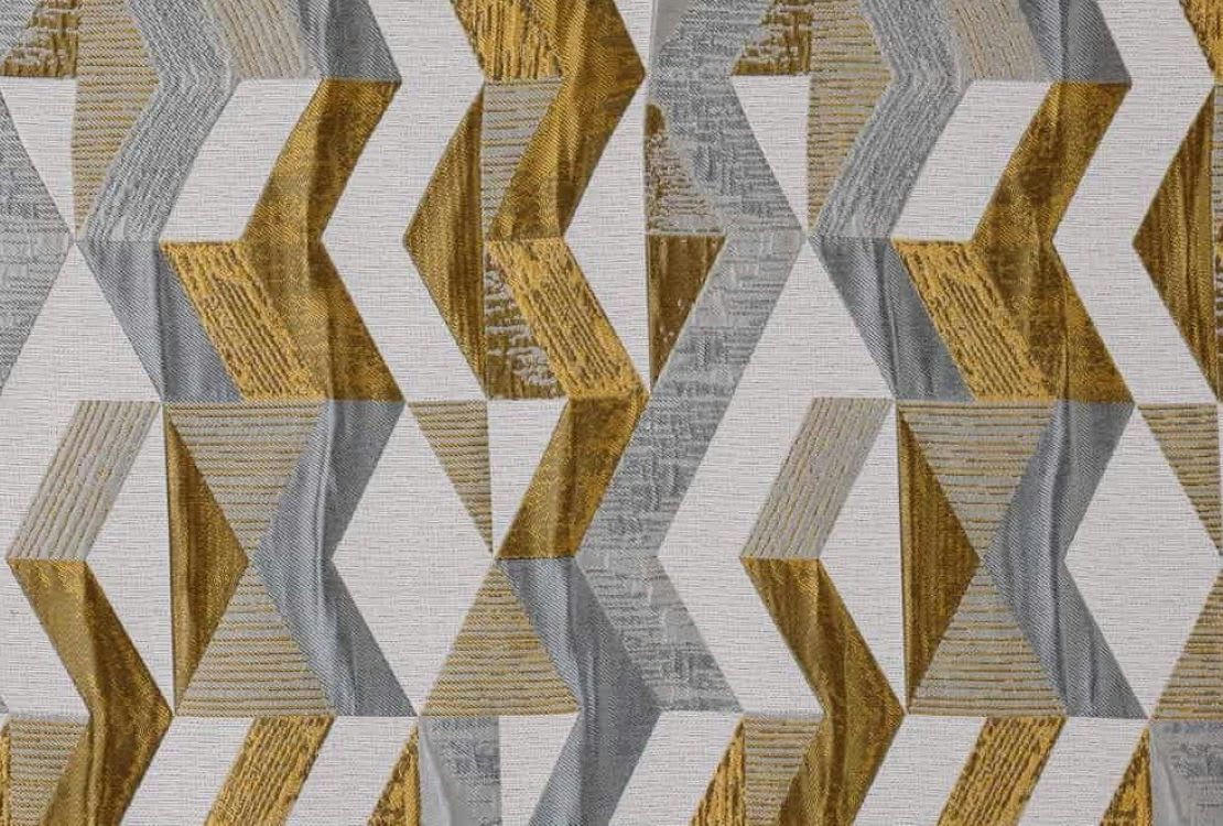 - Rideau tendance motif courbe design moutarde 135x240cm