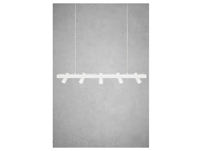 Lampa wisząca Torino 5-punktowa metalowa biała