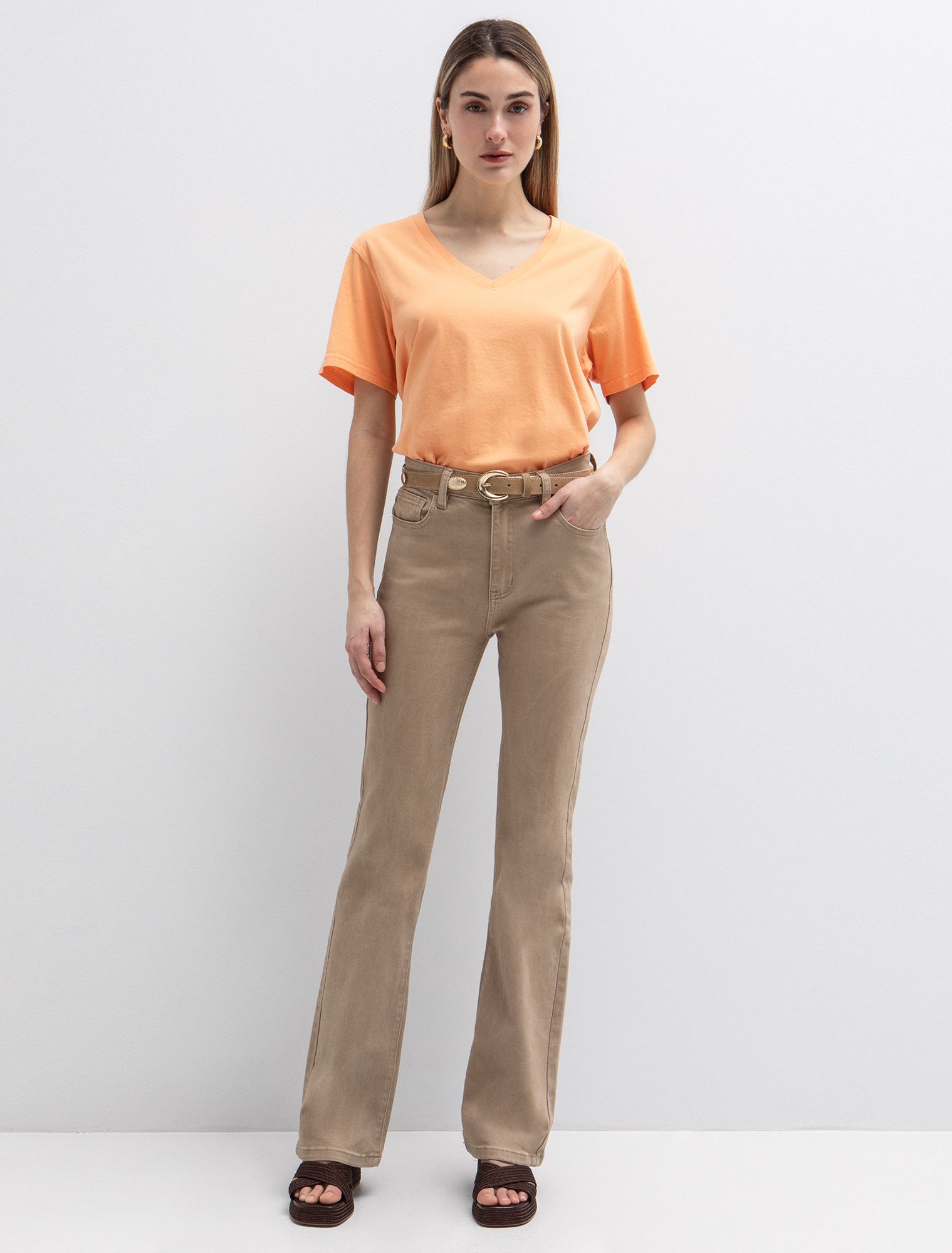 Basic t-shirt με V