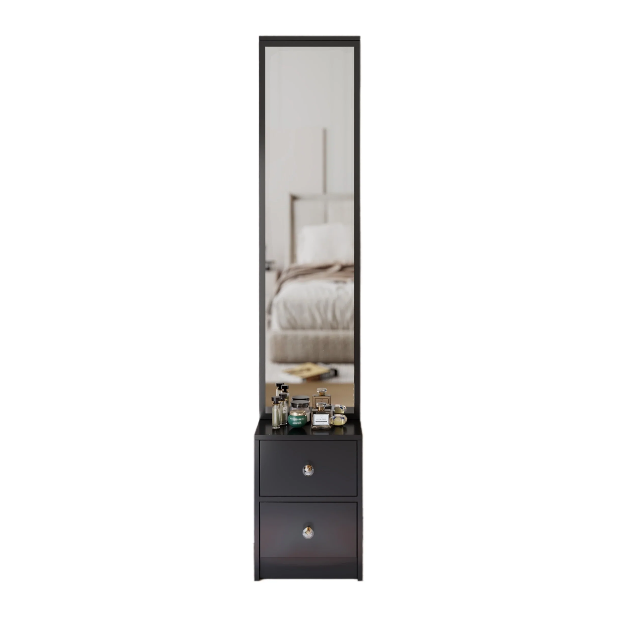 Stylish Dresser Mirror Cabinet with Storage, 11.8x15.7x63, Full Body