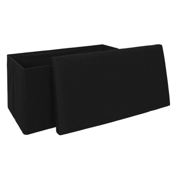 Pufa MELLOW Czarna ze Schowkiem 38x76 cm do salonu